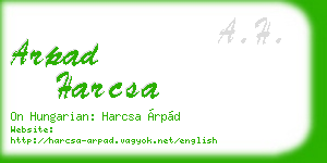 arpad harcsa business card